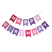 Happy Birthday Banner- Pinks & Purples