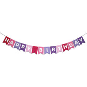 Happy Birthday Banner- Pinks & Purples
