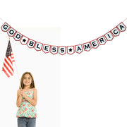Felt USA Patriotic God Bless America Banner Bunting