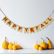 Happy Fall Gingham Print Banner