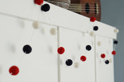 Small Ball Red, White & Navy Garland- 9ft