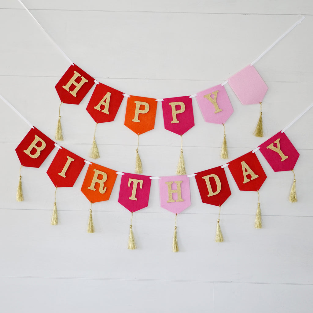 Boho Tassel Happy Birthday Banner