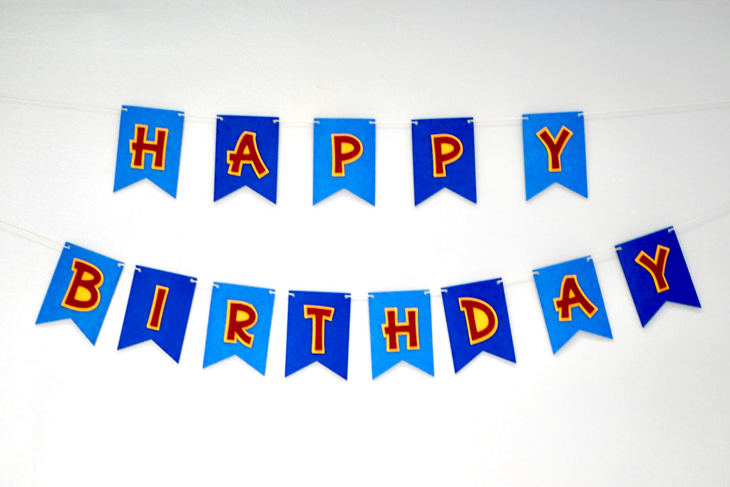Happy Birthday Banner- Blues