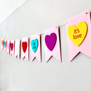 Conversation Heart Felt Pennant Banner