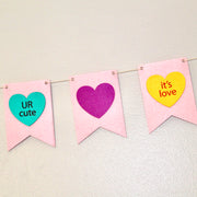 Conversation Heart Felt Pennant Banner