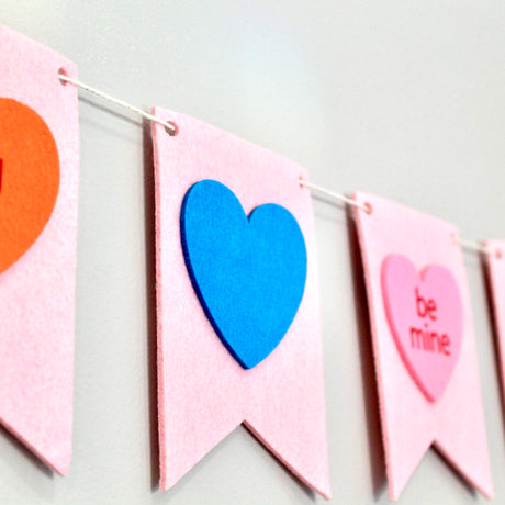 Conversation Heart Felt Pennant Banner