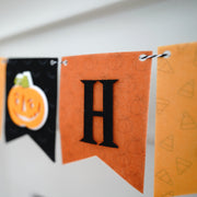 Happy Halloween Print Banner with Jack-o-lanterns