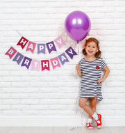 Happy Birthday Banner- Pinks & Purples