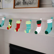 Stockings Garland Christmas 10 Stockings Eco Felt 65 inches wide