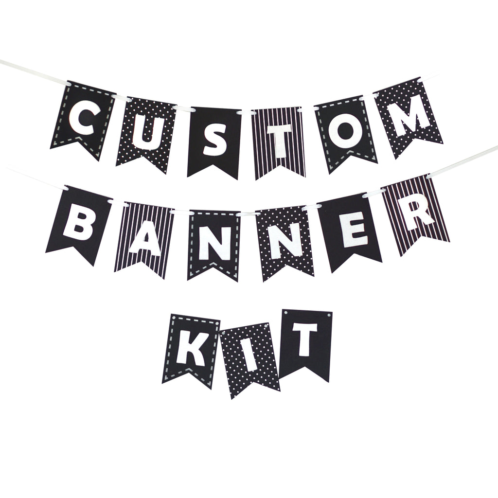 Custom Banner Kits Felt Laser Cut Banners - Black & White