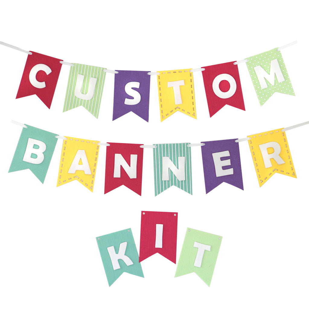 Custom Banner Kits Felt Laser Cut Banners - Girly Brights