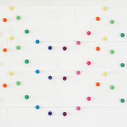 Small Ball Rainbow Brights Felt Ball Garland- 9ft