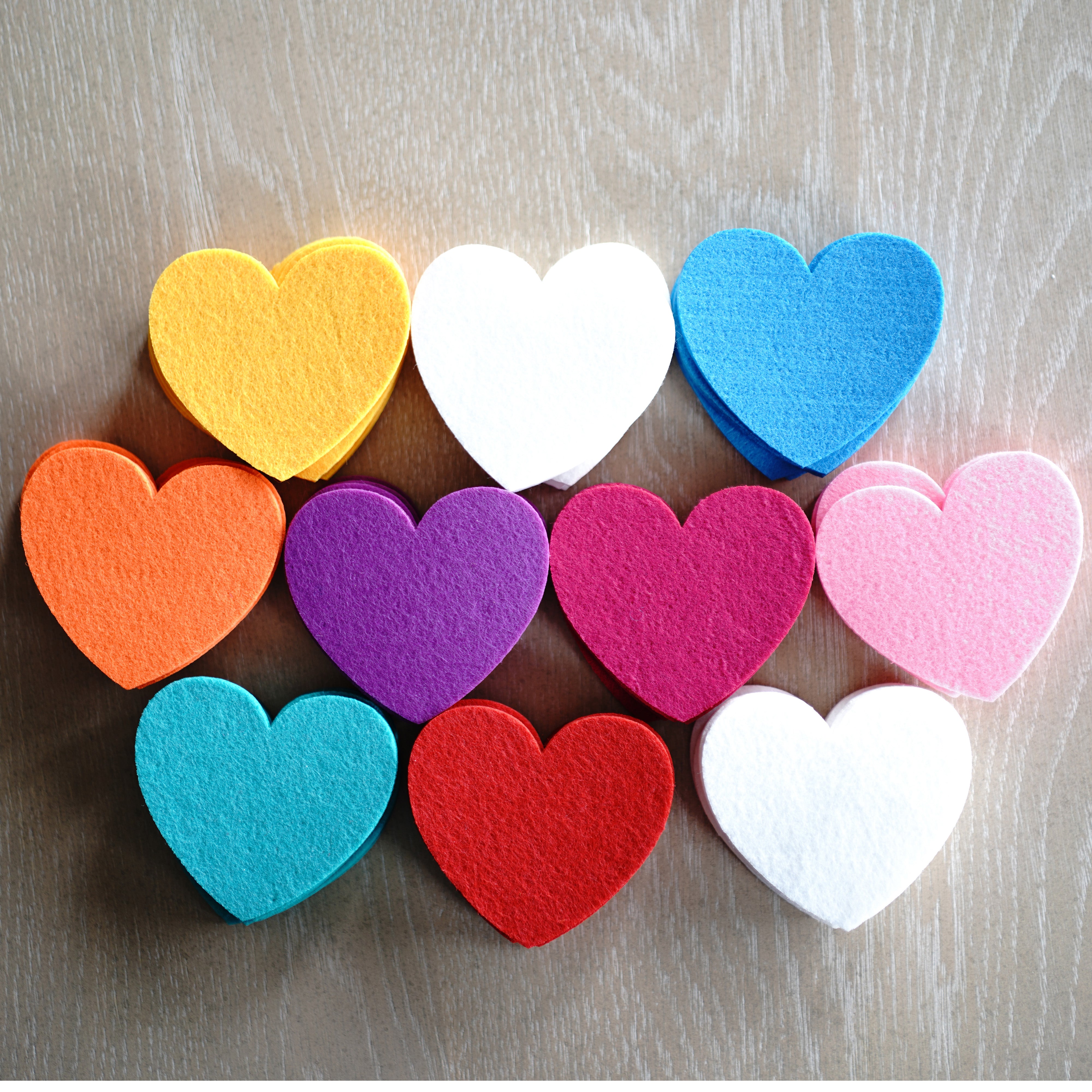 Craft Felt Heart 50 Individual Multi-color Felt Hearts Pack