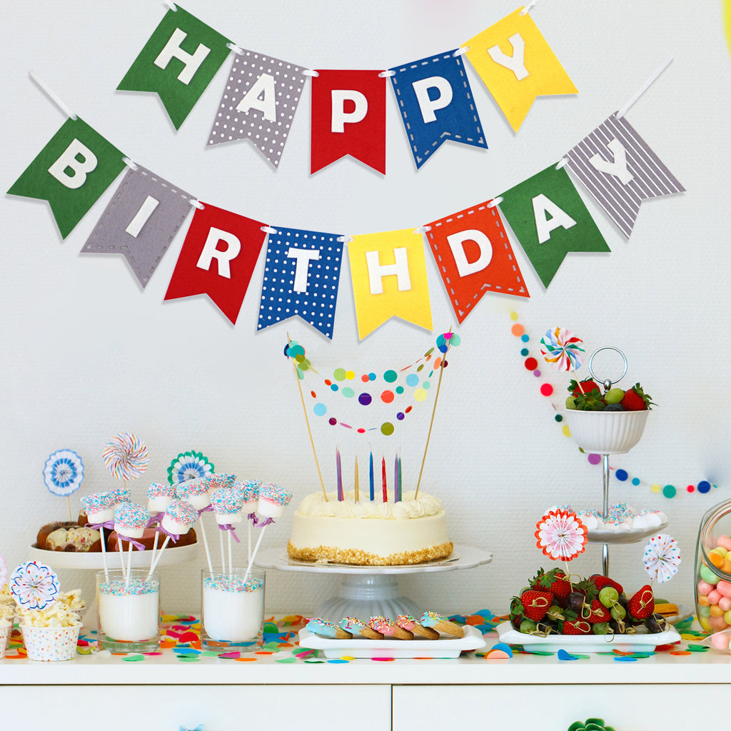 Happy Birthday Banner- Party Colors