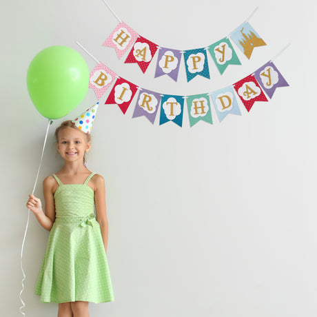 Happy Birthday Banner- Princess Glitter