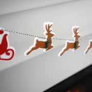 Santa Reindeer Silhouette Banner