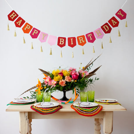 Boho Tassel Happy Birthday Banner
